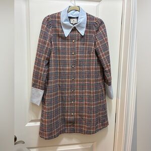 Tuckernuck Multicolor Plaid Dress with Light Blue Collar